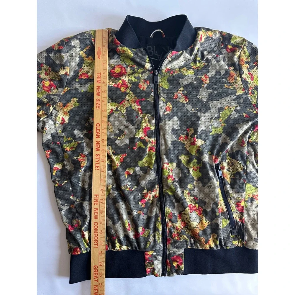 BLV Rocawear Men's Large‎ Floral Camo Bomber Jacket Full Zip Streetwear Colorful